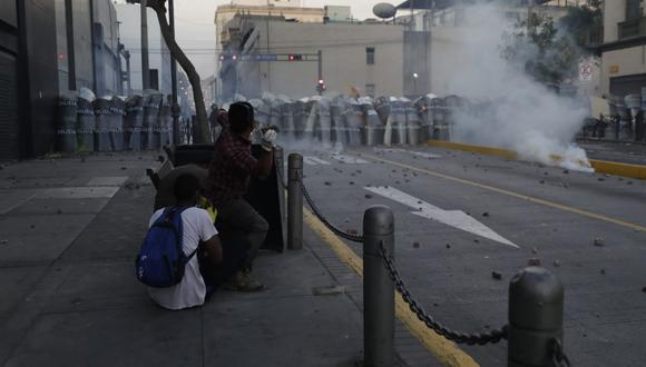 Movilizaciones  en el Cercado de Lima generan daños que superan el millón de soles, informó la Municipalidad de Lima. (Foto GEC: Hugo Curotto / Anthony Niño de Guzmán)