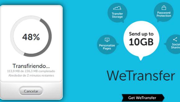 WeTransfer es una aplicación que cuenta con una nube especialmente para transferir archivos de manera fácil, rápida y efectiva a través de un correo electrónico. (Foto:WeTransfer)