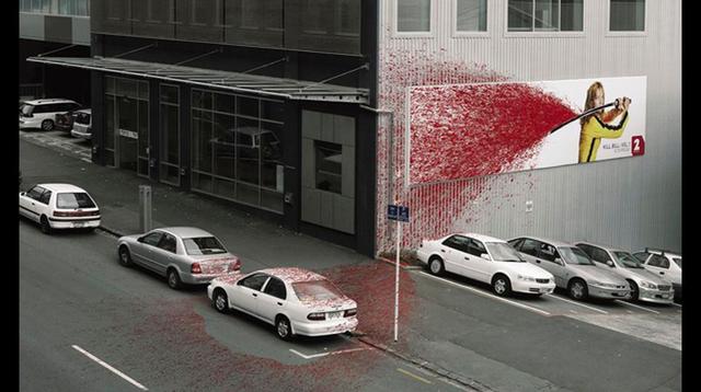 Kill Bill Vol. 1. La película de Tarantino sorprendió con su sangriento anuncio.