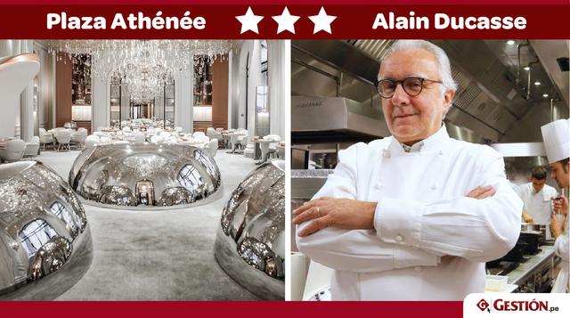 Plaza Athénée. El restaurante del chef Alain Ducasse es uno de los diez establecimientos parisinos que ha recibido tres estrellas Michelin este año. ¿Quiere comer ahí? Descuide, hay menú los jueves y viernes. Incluye entrada, plato principal y postre, ade