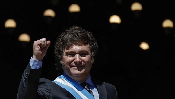 “Esto es solo el primer paso”, dijo Milei, que es la mayor sorpresa de la política argentina desde el regreso de la democracia, hace 40 años. (Foto de Emiliano Lasalvia / AFP)