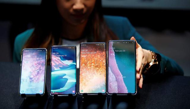 Samsung presentó este miércoles en San Francisco sus últimos modelos de teléfono Galaxy, el S10 y el S10 Plus. (Foto: Reuters)