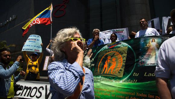 Manifestación en Venezuela por falta de medicinas.