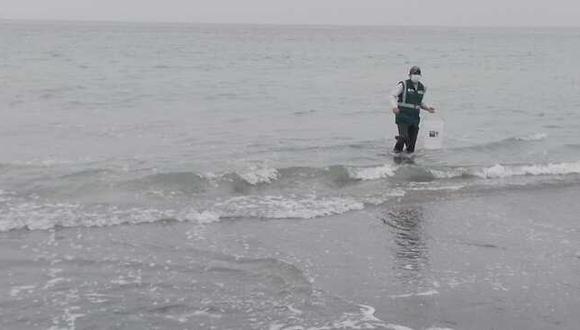 ANA realiza monitoreo de calidad del agua en playas afectadas por derrame de hidrocarburos. Foto: Gobierno