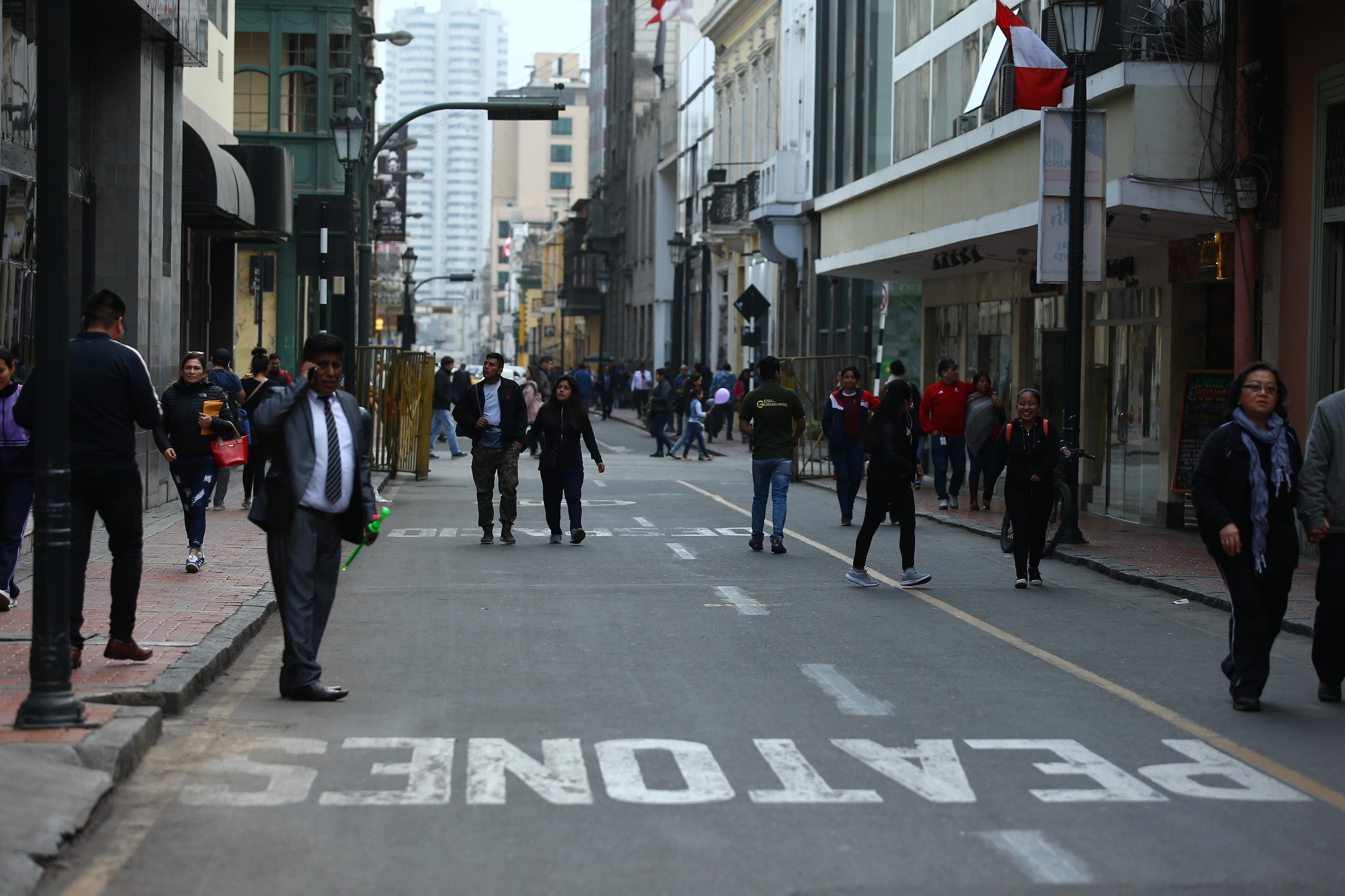 El próximo año iniciarán obras físicas de peatonalización en jirón Carabaya, jirón Camaná y Cailloma.