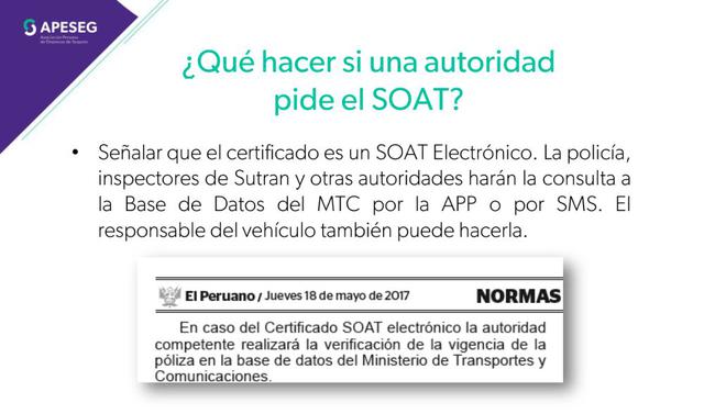 Foto 7 | Las autoridades harán la consulta en la Base de Datos del MTC en caso requieran esta información al detenerlo.