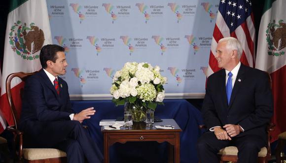 Encuentro entre Mike Pence, vicepresidente de EE.UU. y Enrique Peña Nieto, presidente de México  (Foto: AP)