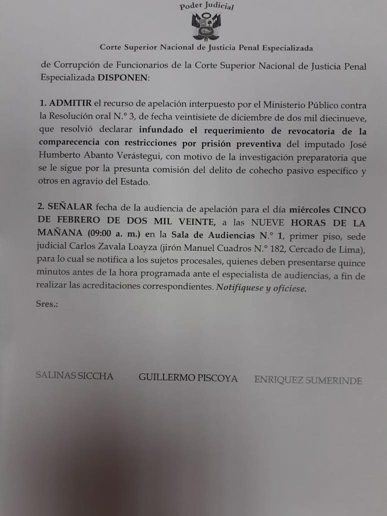 Documento judicial. (Foto: Difusión)