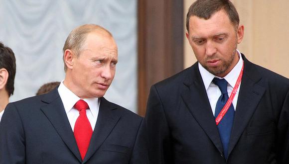 Vladimir Putin y el oligarca Oleg Deripaska.