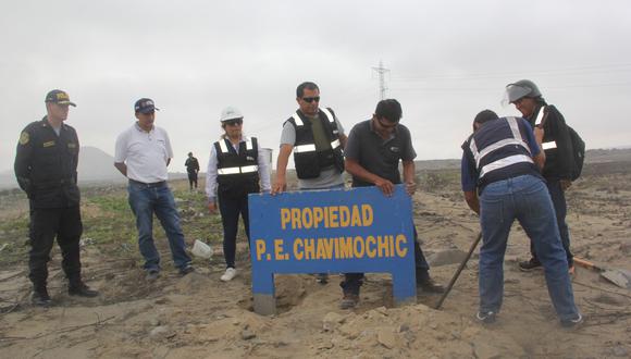 Área de terreno en cuestión a nivel judicial ascendía a 46.2992 hectáreas, indicó el gerente de la obra de irrigación. Foto: Proyecto Especial Chavimochic.