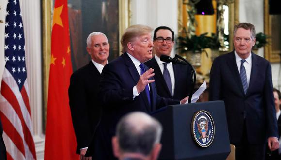 Estados Unidos y China firmaron este miércoles el acuerdo de "Fase uno" para poner fin a la guerra comercial. (Foto: AP)