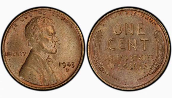 El centavo de Lincoln de cobre se acuñó por error en 1942 y se distribuyó en 1943 (Foto: Ngccoin)