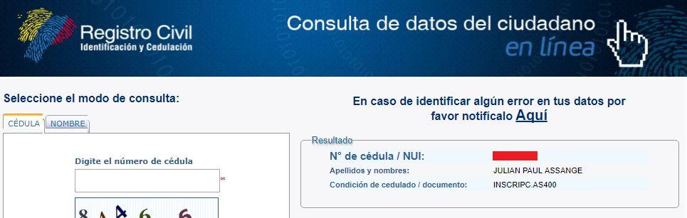 (Foto: Registro Civil de Ecuador)