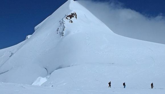 Punta Parrot, una de las cumbres del macizo del Monte Rosa en la frontera suizo-italiana, donde se ha descendido de 4.463 a 4.434 metros, casi una treintena menos. (Foto: difusion)