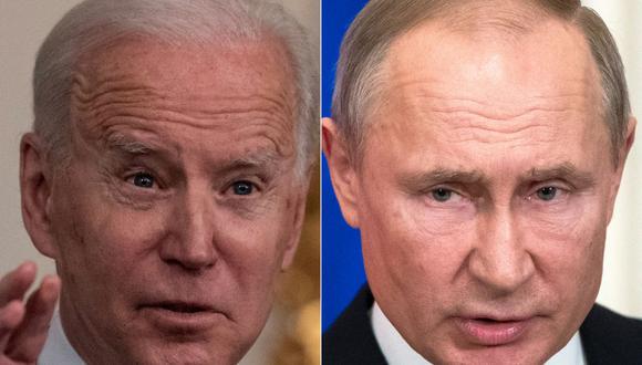 El actual intercambio de las sanciones entre Rusia y Estados Unidos pone además en entredicho la celebración de una cumbre bilateral entre los líderes de ambos países propuesta por Biden. (Fotos: Eric BARADAT y Pavel Golovkin / AFP).