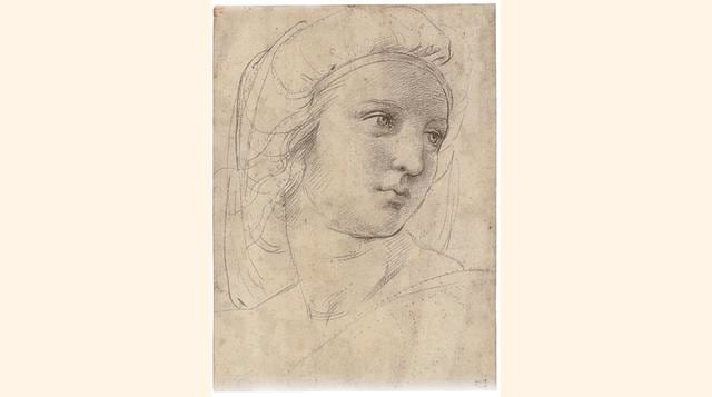 Cabeza de una musa; 1508-1511. Autor: Raffaello Sanzio, Raphael (1483-1520). Precio: 34.513.590 euros. Fecha: 8-12-2009 en Londres.