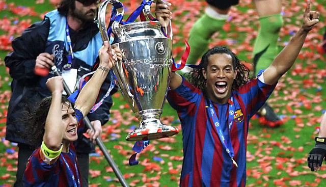2005-2006/ Campeón: Barcelona (AFP) Score: 2-1   El Barcelona de España realizó una campaña muy sólida durante la temporada 2005-2006. Los fanáticos del fútbol mundial pudieron ver en acción a la versión más completa de Ronaldinho, quien era el mejor juga