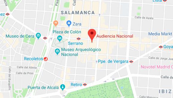 Protesta de peruanos contra César Hinostroza se llevó a cabo en Madrid. (Foto: Google Maps)