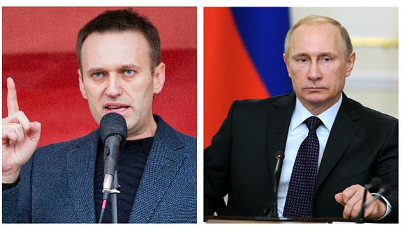 Alexéi Navalny y Vladimir Putin, presidente de Rusia.