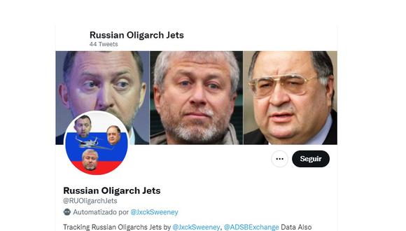 Los perfiles @RUOligarchJets y @Putinjet, que maneja Jack Sweeney, de 19 años, ya suman en conjunto más de 330,000 seguidores.