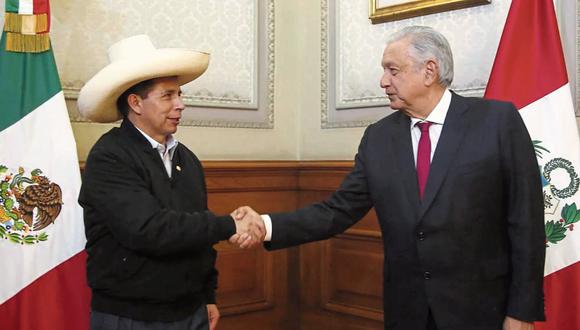 Pedro Castillo y el presidente mexicano Andrés Manuel López Obrador