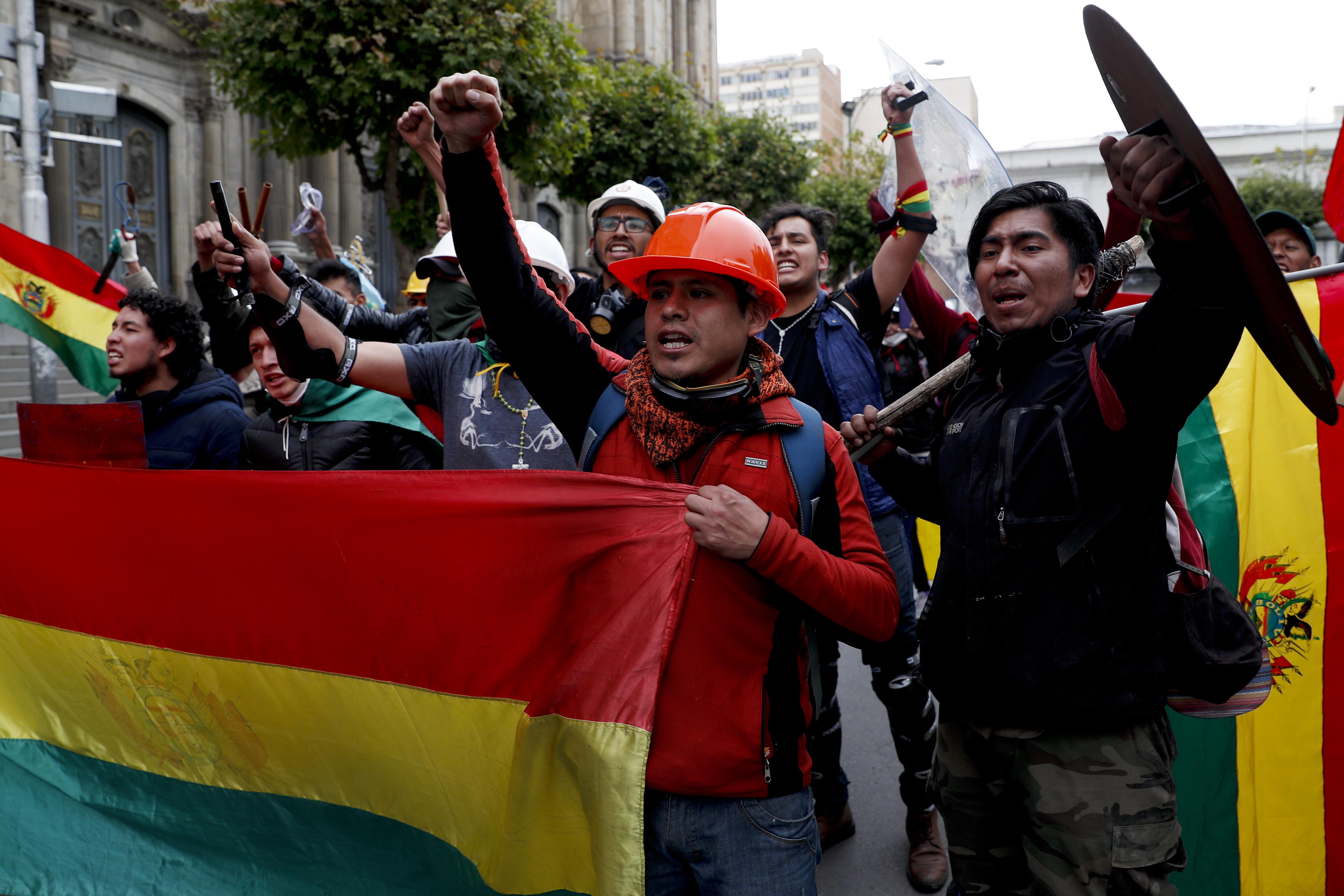 Manifestaciones en Bolivia, tras renuncia del Evo Morales. (Foto AP/Juan Karita)