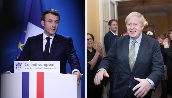 Emmanuel Macron y Boris Johnson. (Foto: AFP).