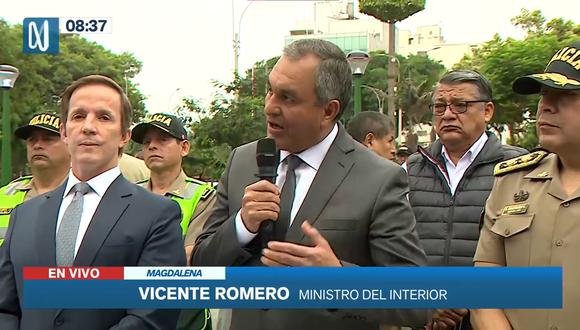 Vicente Romero garantiza seguridad en las froteras del país para evitar ingreso de bandas criminales. Foto: Canal N