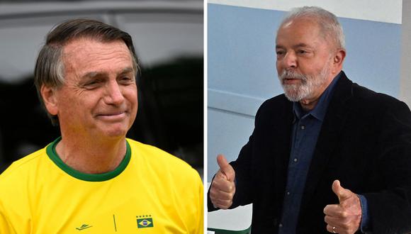 Los principales candidatos brasileros, Jair Bolsonaro y Lula da Silva. (Foto de Mauro Pimentel / Nelson Almeida / AFP)
