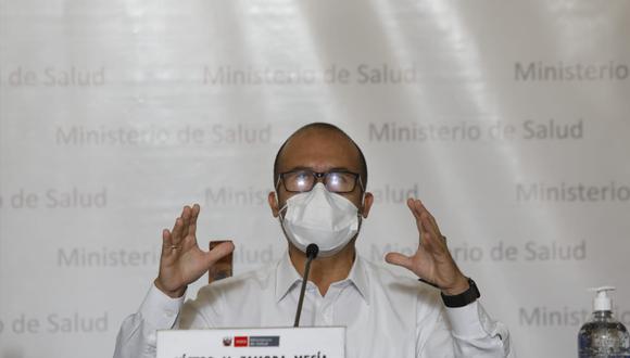 El ministro de salud, Víctor Zamora se pronunció respecto al uso obligatorio de guantes en mercados y bancos. (Foto: César Bueno/GEC)