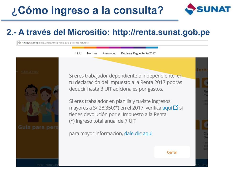 Sunat Siga Estos Pasos Para Saber Si Tendrá Devolución De Impuestos Tu Dinero GestiÓn 7065