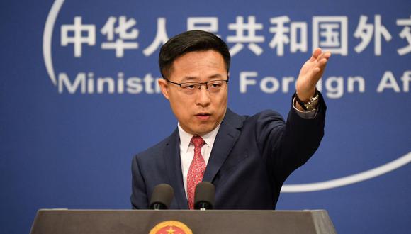 El portavoz del Ministerio de Relaciones Exteriores de China, Zhao Lijian. (Foto de GREG BAKER / AFP).
