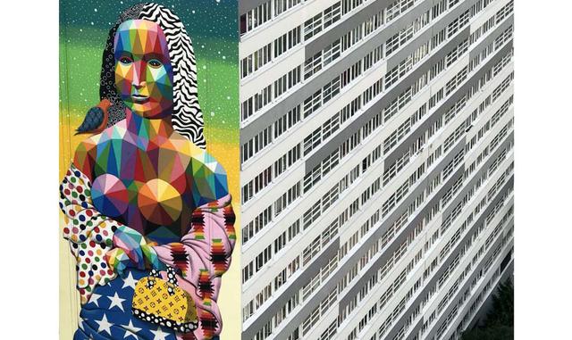 FOTO 20 | La Gioconda se muda al extrarradio. El distrito 13 de París es, desde hace algunos años, una galería de arte vertical. Los muros de sus edificios, enormes y larguísimas colmenas de hormigón, exhiben creaciones de arte urbano gracias a iniciativa