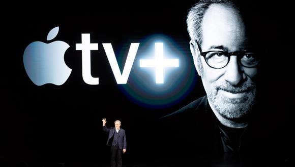 El director Steven Spielberg participó durante un evento de lanzamiento de Apple tv + en la sede de Apple. (Foto: AFP)