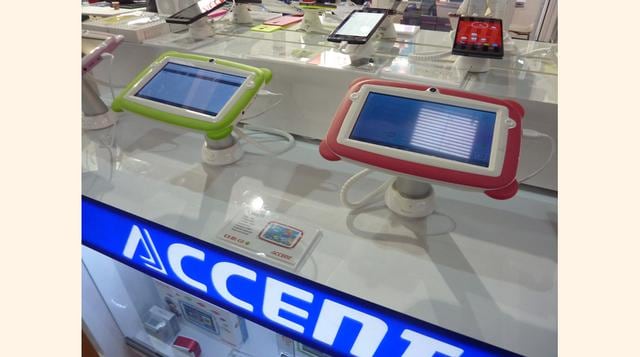 Accent y sus coloridos accesorios para tabletas. (Foto: Javier Parker)