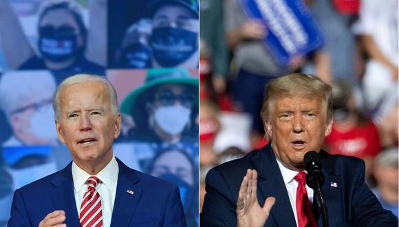 Estados Unidos elegirá presidente este 3 de noviembre entre el demócrata Joe Biden y el republicano Donald Trump. (Fotos: Angela Weiss y SAUL LOEB / AFP).