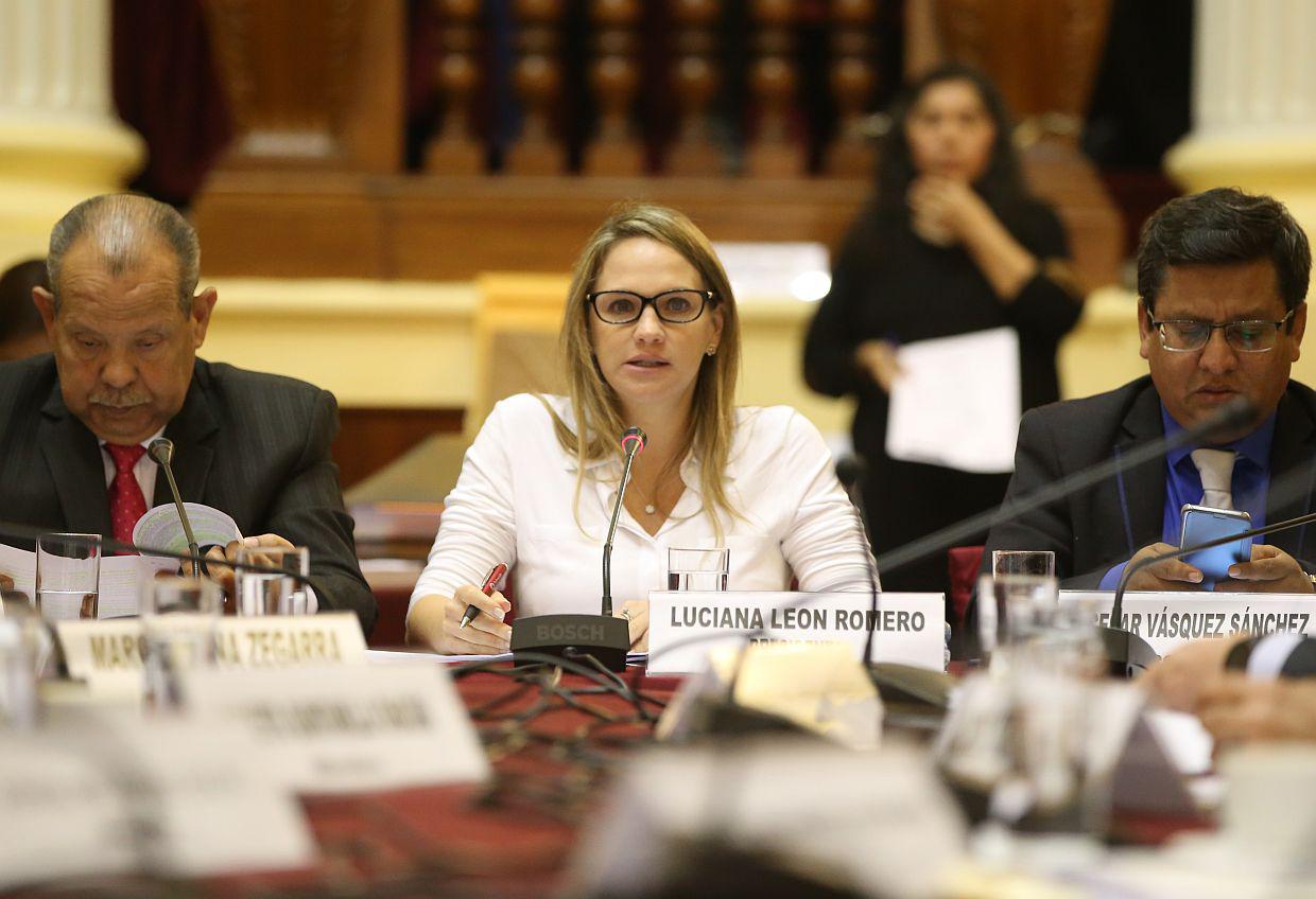 La congresista Luciana León planteó que la decisión la tome el pleno, pero no obtuvo respaldo. (Foto: Congreso de la República)