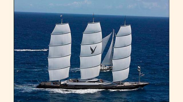 The Maltese Falcón. El galeón del siglo XXI. Precio: En 2009 la griega Elena Ambrosiadou adquirió la embarcación por más de 80 millones de euros. Se alquila por 350.000 euros a la semana. (Foto: Expansion)
