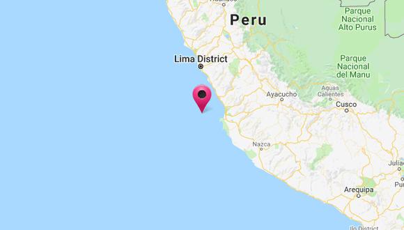 El sismo ocurrió a una profundidad de 43 km., reportó el IGP. (Captura: Hidrografía Perú)