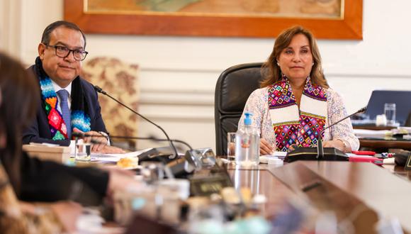 El jefe del Gabinete Ministerial, Alberto Otárola, brindó una conferencia de prensa luego del Consejo de Ministros en Palacio de Gobierno. Foto: PCM.
