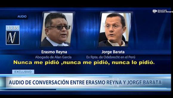 En la grabación difundida por Canal N, se escucha a Jorge Barata decir que el ex mandatario nunca le pidió nada. (Captura)