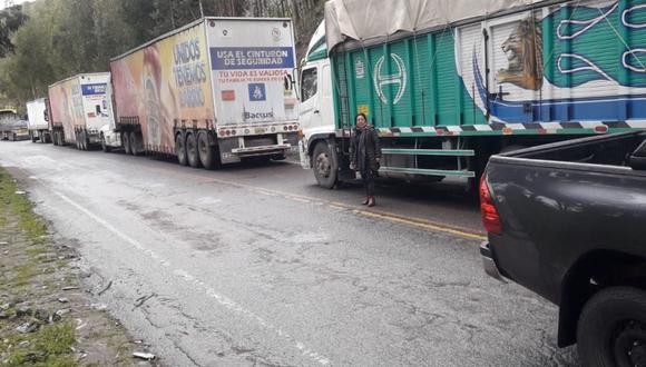 En Ayacucho, la vía Libertadores fue afectada en un tramo por derrumbe de piedras debido a intensas lluvias. (Foto: Andina)