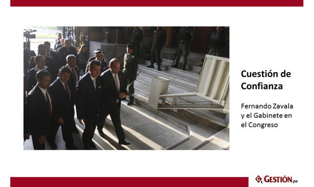 Foto 1 | Siendo las 3:57 pm Fernando Zavala ingreso al Congreso, acompañado de sus ministros para la sustentación ante el pedido de Cuestión de Confianza.