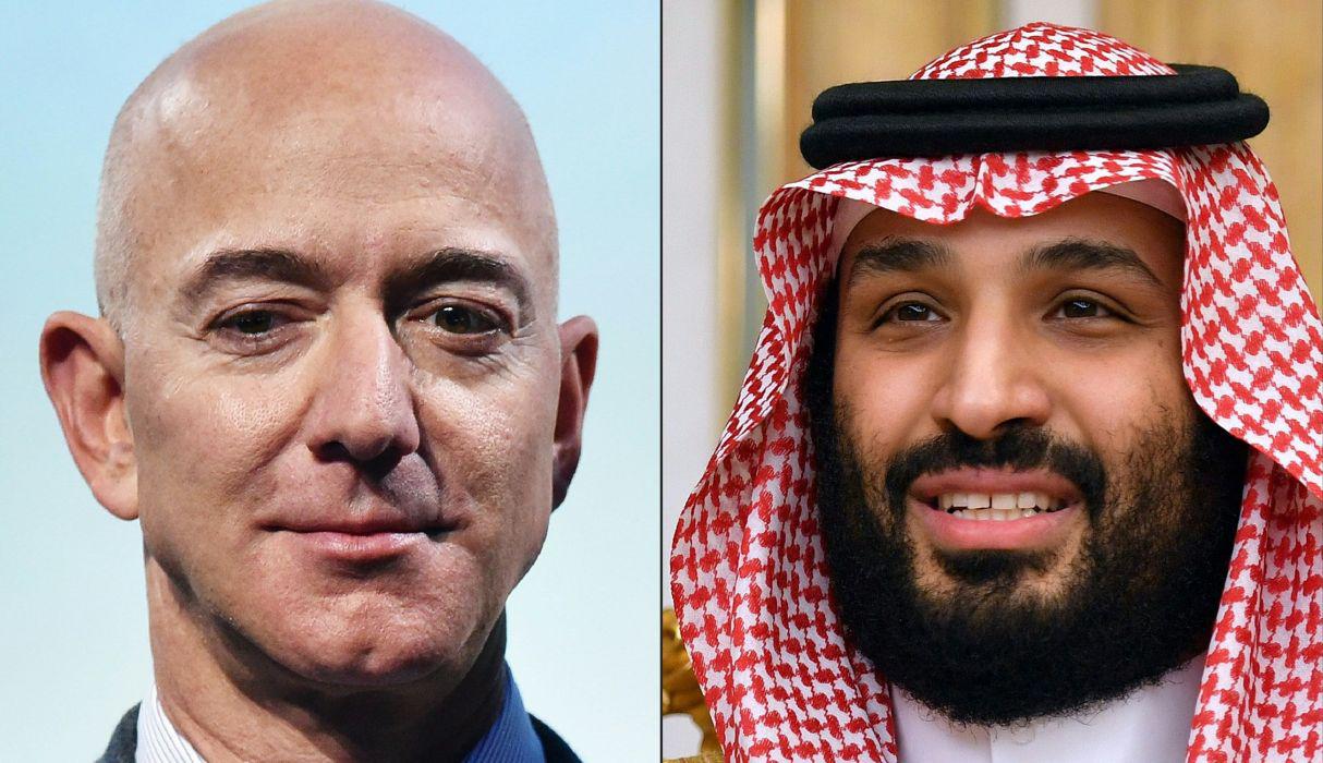 En la imagen, Jeff Bezos y Mohammed bin Salman. (Foto: AFP)