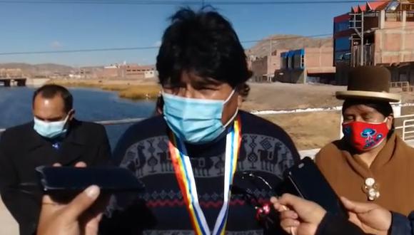El expresidente Evo Morales declaró a la prensa desde Puno. (Captura video)