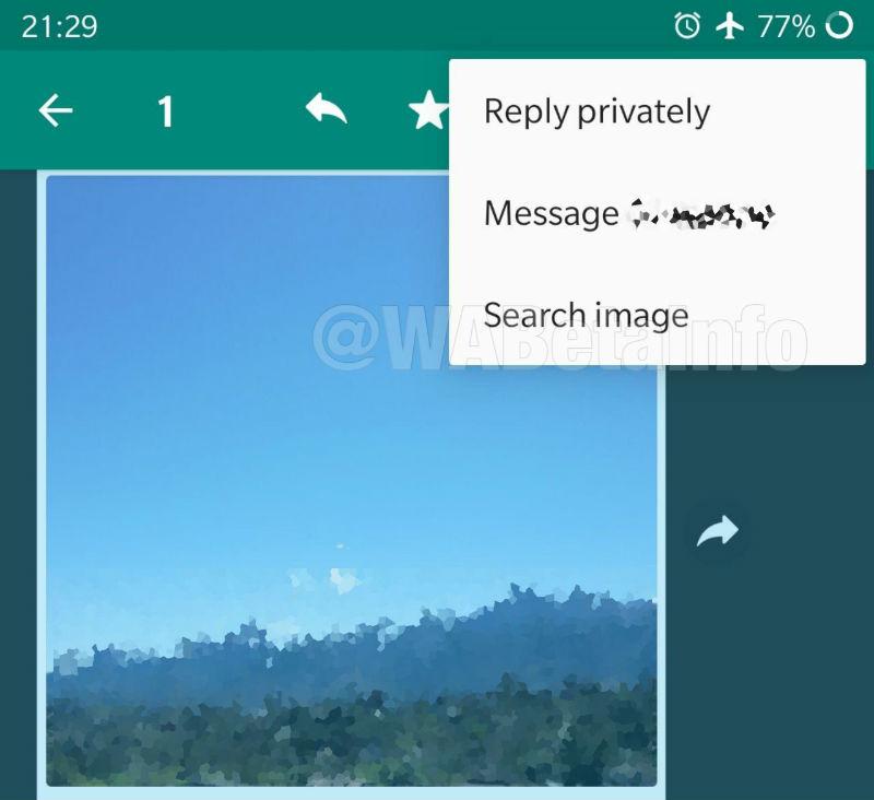 WhatsApp integra búsquedas de imagen (Foto: Wabetainfo)