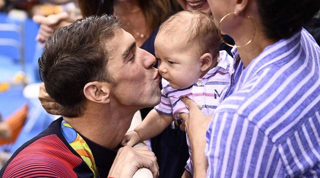 5. El mito convertido en padre El nadador estadounidense Michael Phelps sumó seis medallas en Rio para completar una colección sin igual de 28 (¡y 23 oros!), lo que le ha convertido en un mito del deporte y el atleta más laureado de la historia. A sus 31 