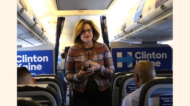 La comunicadora: Jennifer Palmieri, de 49 años, en su directora de comunicación. También trabajó en la Casa Blanca bajo los mandatos de Bill Clinton y Obama, de quien fue la directora de comunicación de su gabinete hasta que se unió al equipo de la candid