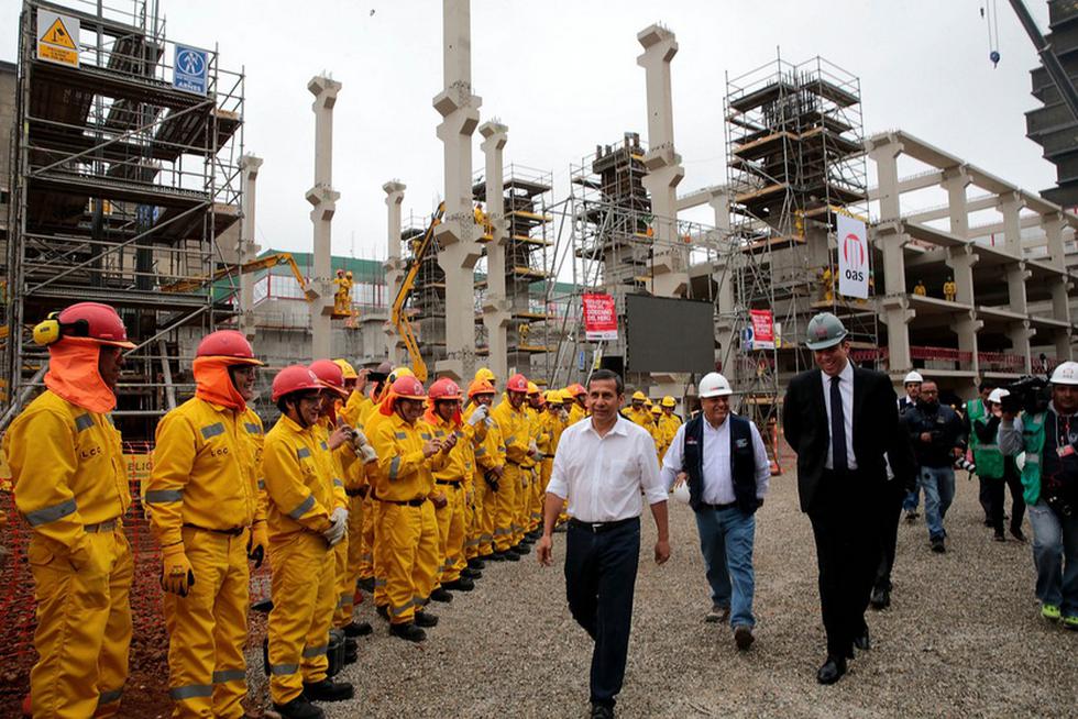 El presidente Ollanta Humala visitó hoy las obras iniciadas el último 14 de abril.