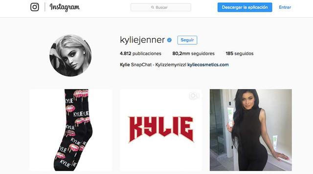 Kylie Jenner: 80.2 millones de seguidores (Foto: Instagram)